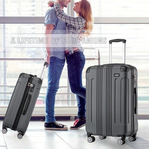 K1777 - 1L - Kono 28 Inch ABS Lightweight Compact Hard Shell Travel Luggage For Extended Journeys - Grey - Easy Luggage