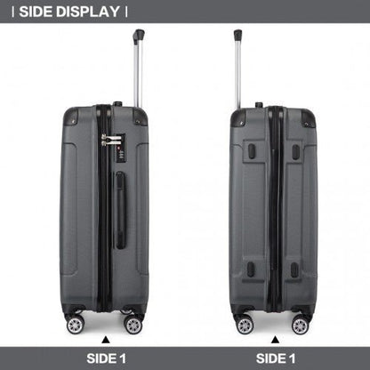 K1777 - 1L - Kono 28 Inch ABS Lightweight Compact Hard Shell Travel Luggage For Extended Journeys - Grey - Easy Luggage