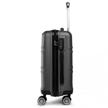 K1871 - 1L - Kono ABS 20 Inch Sculpted Horizontal Design Cabin Luggage - Grey - Easy Luggage