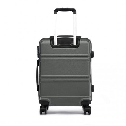 K1871 - 1L - Kono ABS 20 Inch Sculpted Horizontal Design Cabin Luggage - Grey - Easy Luggage
