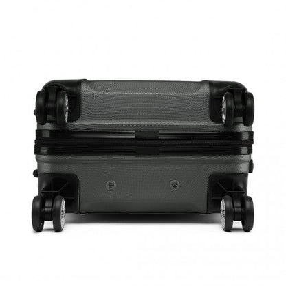 K1871 - 1L - Kono ABS 20 Inch Sculpted Horizontal Design Cabin Luggage - Grey - Easy Luggage