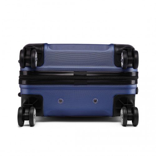 K1871 - 1L - Kono ABS 20 Inch Sculpted Horizontal Design Cabin Luggage - Navy Blue - Easy Luggage
