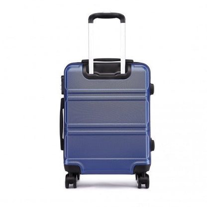 K1871 - 1L - Kono ABS 20 Inch Sculpted Horizontal Design Cabin Luggage - Navy Blue - Easy Luggage