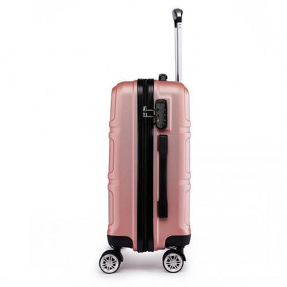 K1871 - 1L - Kono ABS 20 Inch Sculpted Horizontal Design Cabin Luggage - Nude - Easy Luggage