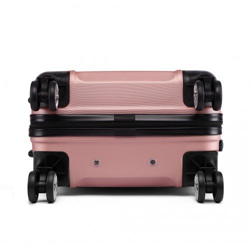 K1871 - 1L - Kono ABS 20 Inch Sculpted Horizontal Design Cabin Luggage - Nude - Easy Luggage