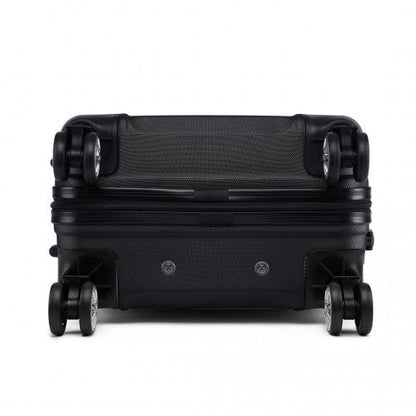 K1871 - 1L - Kono ABS 24 Inch Sculpted Horizontal Design Suitcase - Black - Easy Luggage