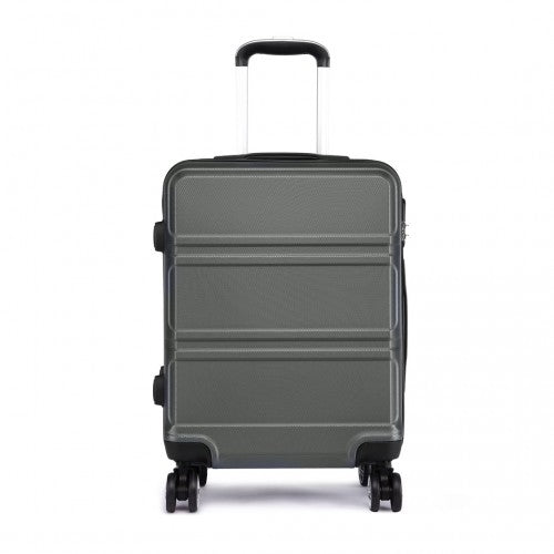 K1871 - 1L - Kono ABS 24 Inch Sculpted Horizontal Design Suitcase - Grey - Easy Luggage