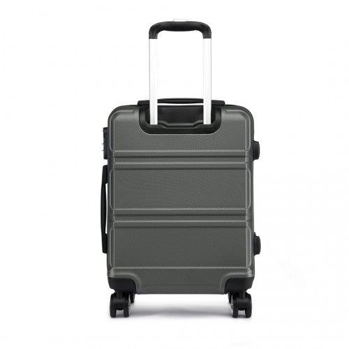 K1871 - 1L - Kono ABS 24 Inch Sculpted Horizontal Design Suitcase - Grey - Easy Luggage
