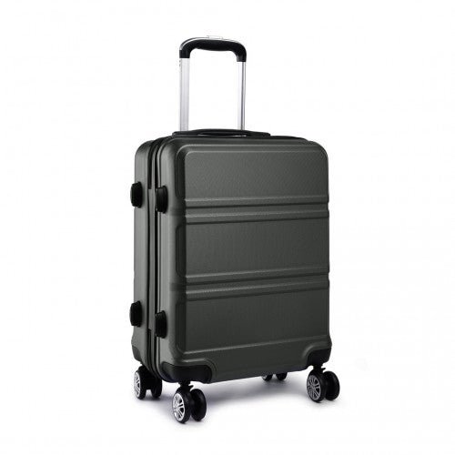 K1871 - 1L - Kono ABS 24 Inch Sculpted Horizontal Design Suitcase - Grey - Easy Luggage
