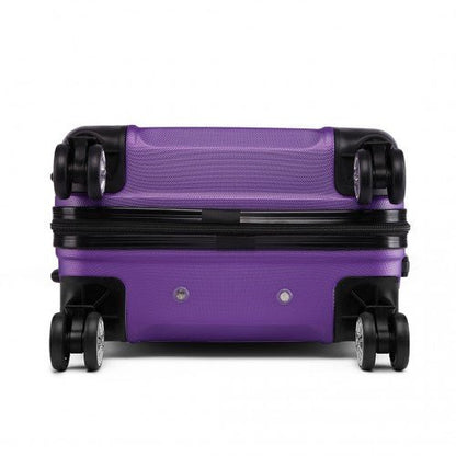 K1871 - 1L - Kono ABS 24 Inch Sculpted Horizontal Design Suitcase - Purple - Easy Luggage
