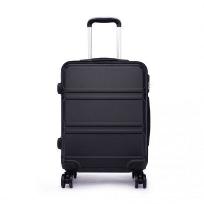 K1871 - 1L - Kono ABS 28 Inch Sculpted Horizontal Design Suitcase - Black - Easy Luggage