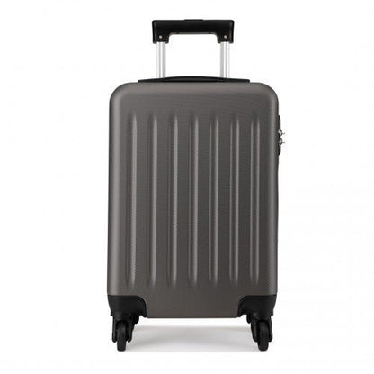 K1872L - Kono 19 Inch ABS Hard Shell Carry On Luggage 4 Wheel Spinner Suitcase - Grey - Easy Luggage