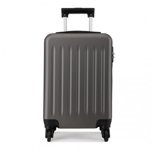K1872L - Kono 19 Inch ABS Hard Shell Carry On Luggage 4 Wheel Spinner Suitcase - Grey - Easy Luggage