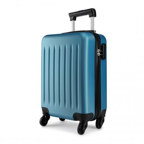 K1872L - Kono 19 Inch ABS Hard Shell Carry On Luggage 4 Wheel Spinner Suitcase - Navy - Easy Luggage