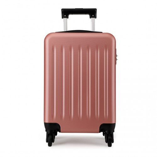 K1872L - Kono 19 Inch ABS Hard Shell Carry On Luggage 4 Wheel Spinner Suitcase - Nude - Easy Luggage