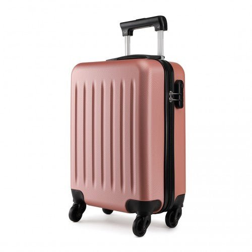 K1872L - Kono 19 Inch ABS Hard Shell Carry On Luggage 4 Wheel Spinner Suitcase - Nude - Easy Luggage