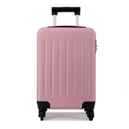 K1872L - Kono 19 Inch ABS Hard Shell Carry On Luggage 4 Wheel Spinner Suitcase - Pink - Easy Luggage