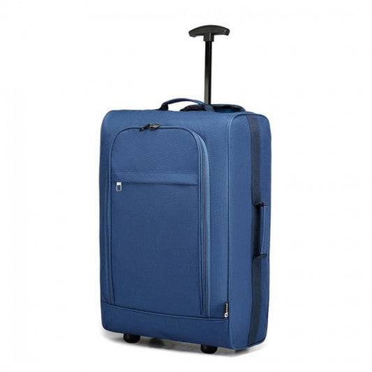 K1873 - 2 - Kono CABIN SIZE SOFT SHELL HAND LUGGAGE - BLUE - Easy Luggage