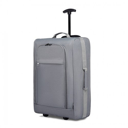 K1873 - 2 - Kono CABIN SIZE SOFT SHELL HAND LUGGAGE - GREY - Easy Luggage