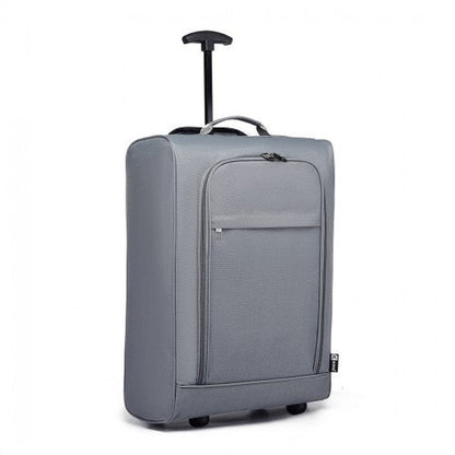K1873 - 2 - Kono CABIN SIZE SOFT SHELL HAND LUGGAGE - GREY - Easy Luggage