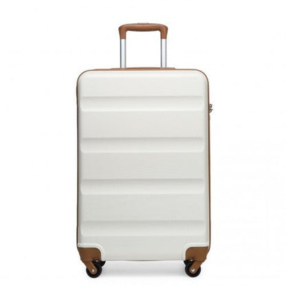 K1991 - 1L - Kono 19 Inch Horizontal Design ABS Hard Shell Suitcase With TSA Lock - Cream - Easy Luggage