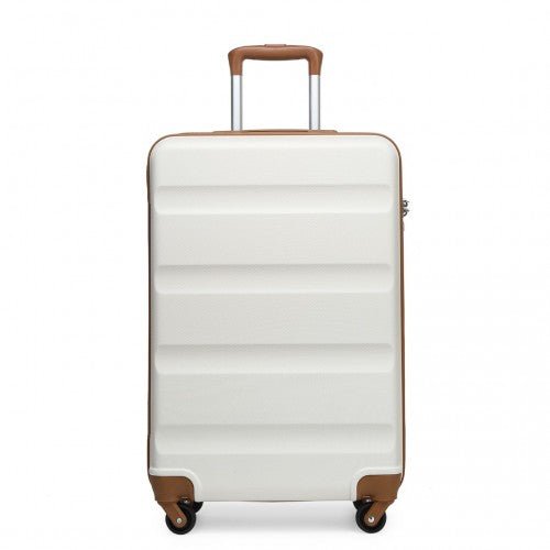 K1991 - 1L - Kono 19 Inch Horizontal Design ABS Hard Shell Suitcase With TSA Lock - Cream - Easy Luggage