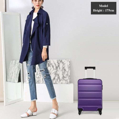 K1991 - 1L - Kono 19 Inch Horizontal Design ABS Hard Shell Suitcase With TSA Lock - Purple - Easy Luggage