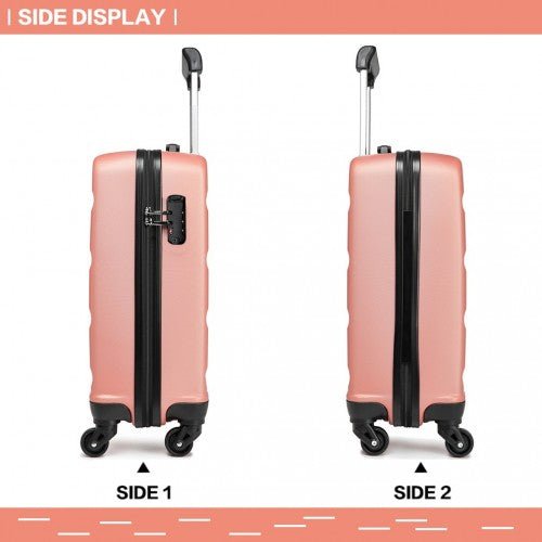 K1991 - 1L - Kono 20 Inch Horizontal Design ABS Hard Shell Suitcase With TSA Lock - Nude - Easy Luggage