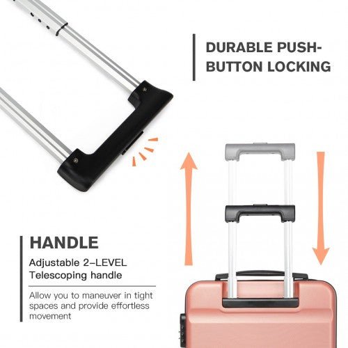 K1991 - 1L - Kono 20 Inch Horizontal Design ABS Hard Shell Suitcase With TSA Lock - Nude - Easy Luggage