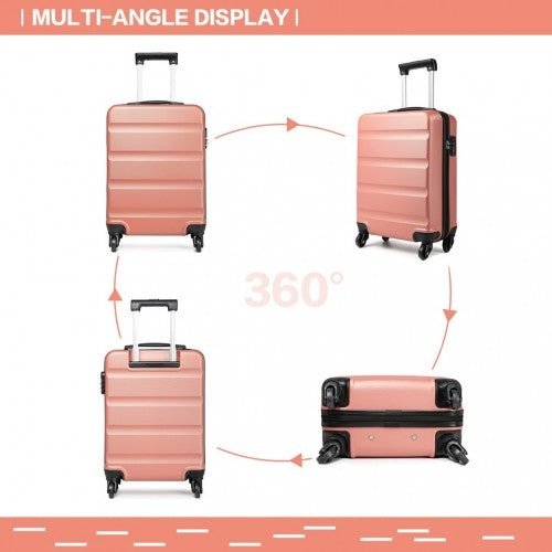 K1991 - 1L - Kono 20 Inch Horizontal Design ABS Hard Shell Suitcase With TSA Lock - Nude - Easy Luggage