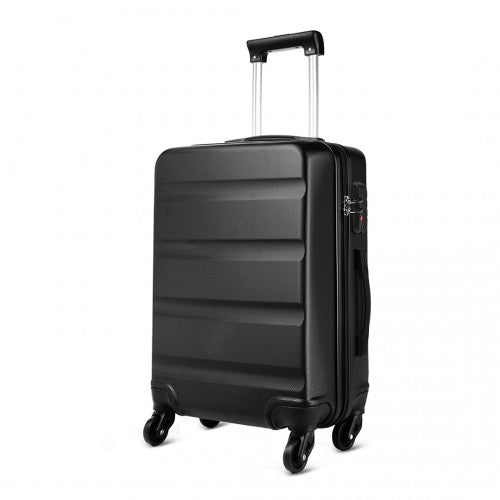 K1991 - 1L - Kono 24 Inch Horizontal Design ABS Hard Shell Suitcase With TSA Lock - Black - Easy Luggage