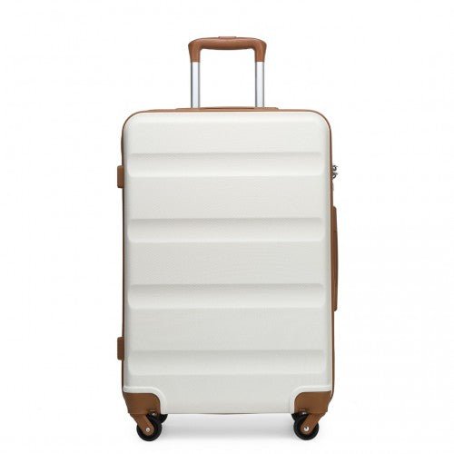 K1991 - 1L - Kono 24 Inch Horizontal Design ABS Hard Shell Suitcase With TSA Lock - Cream - Easy Luggage