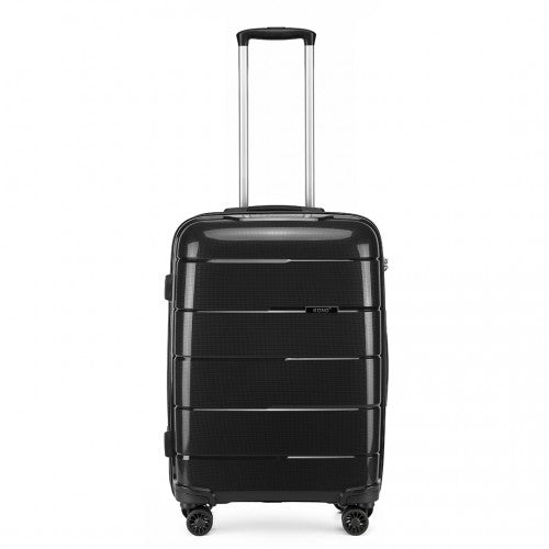 K1997L - KONO 20 INCH CABIN SIZE HARD SHELL PP SUITCASE - BLACK - Easy Luggage