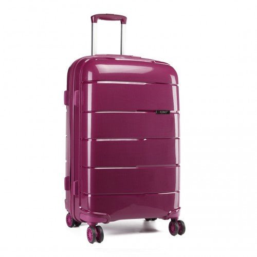 K1997L - KONO 24 INCH HARD SHELL PP SUITCASE - PURPLE - Easy Luggage