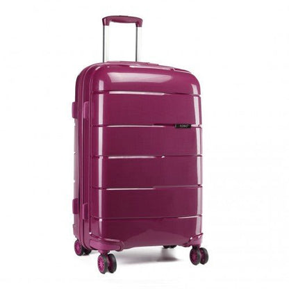 K1997L - KONO 24 INCH HARD SHELL PP SUITCASE - PURPLE - Easy Luggage