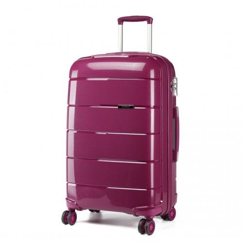 K1997L - KONO 24 INCH HARD SHELL PP SUITCASE - PURPLE - Easy Luggage