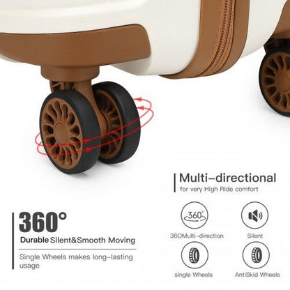 K1997L - KONO 28 INCH HARD SHELL PP SUITCASE - CREAM - Easy Luggage