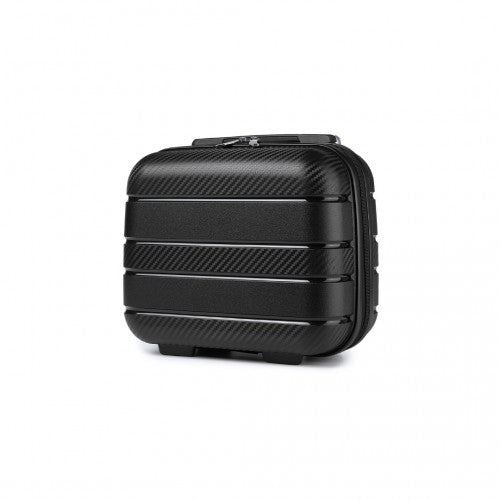 K2091L - Kono 14 Inch Multi Texture Hard Shell PP Vanity Case - Classic Collection - Black - Easy Luggage