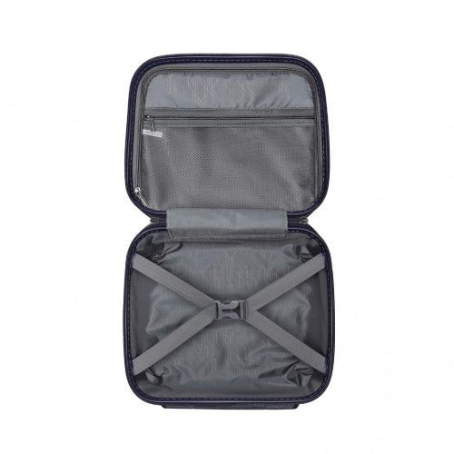 K2091L - Kono 14 Inch Multi Texture Hard Shell PP Vanity Case - Classic Collection - Navy - Easy Luggage