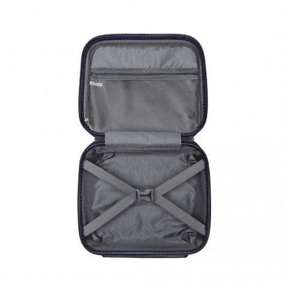 K2091L - Kono 14 Inch Multi Texture Hard Shell PP Vanity Case - Classic Collection - Navy - Easy Luggage