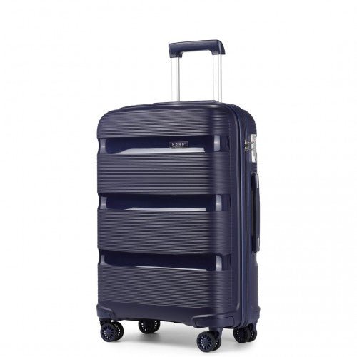 K2092L - Kono 28 Inch Bright Hard Shell PP Suitcase - Classic Collection - Navy - Easy Luggage