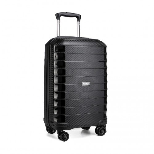 K2093 - Kono Cabin Size Classic Collection Polypropylene Luggage with Charging Interface - Black - Easy Luggage