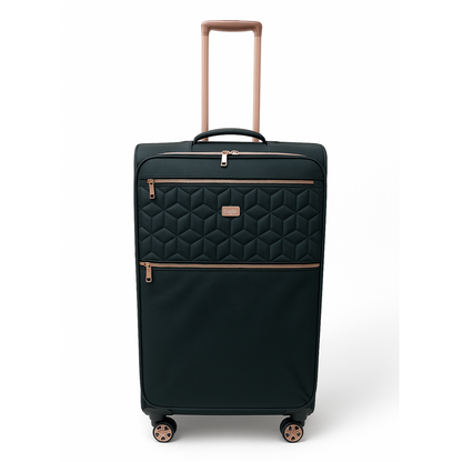 EAGLE Skyper Expandable Softshell Luggage – Super Light, 8-Wheel Spinner - Black