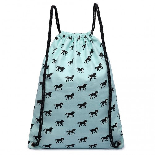 Easy Luggage E1406H - Miss Lulu Unisex Drawstring Backpack Horse Blue