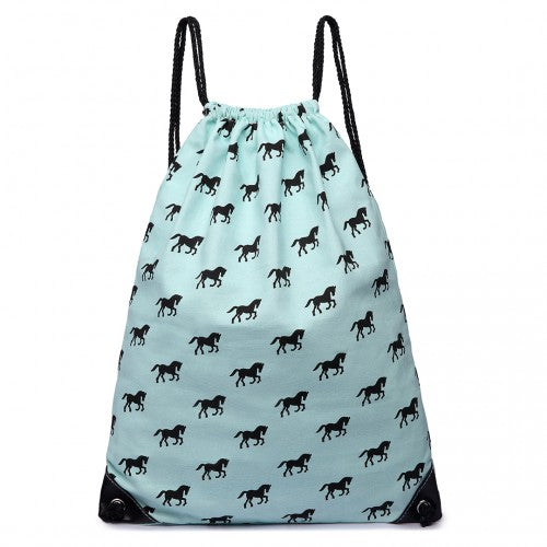 Easy Luggage E1406H - Miss Lulu Unisex Drawstring Backpack Horse Blue