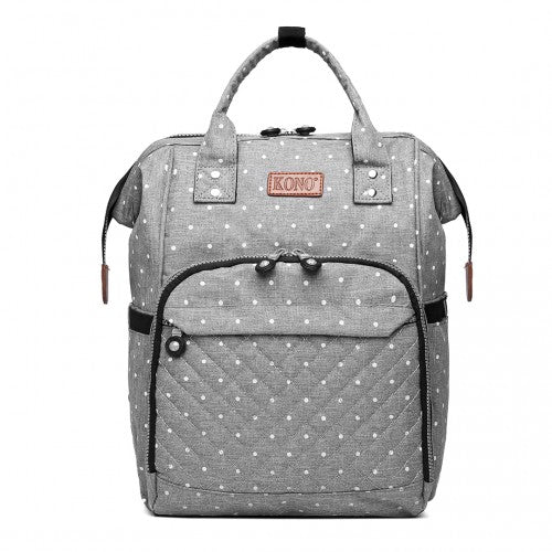 Easy Luggage E6705D2 - Kono Wide Open Designed Baby Diaper Changing Backpack Dot - Grey