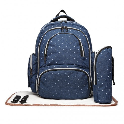 Easy Luggage E6706D2 - Kono Large Capacity Multi Function Baby Diaper Backpack Polka Dot Navy