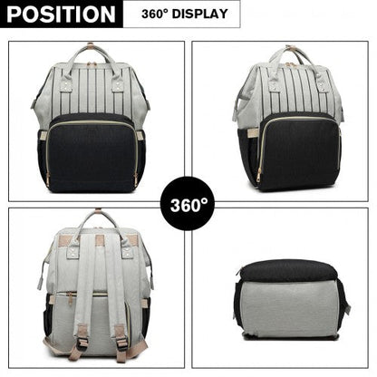 Easy Luggage E6814 - MISS LULU MULTI FUNCTION BABY DIAPER CHANGING BACKPACK - BLACK