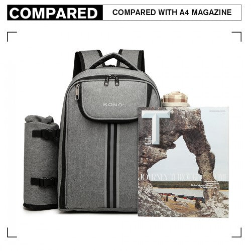 Easy Luggage E6915 - Kono Canvas Picnic Backpack - Grey