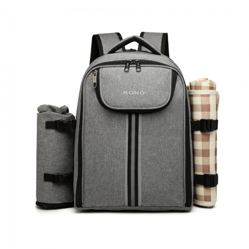Easy Luggage E6915 - Kono Canvas Picnic Backpack - Grey